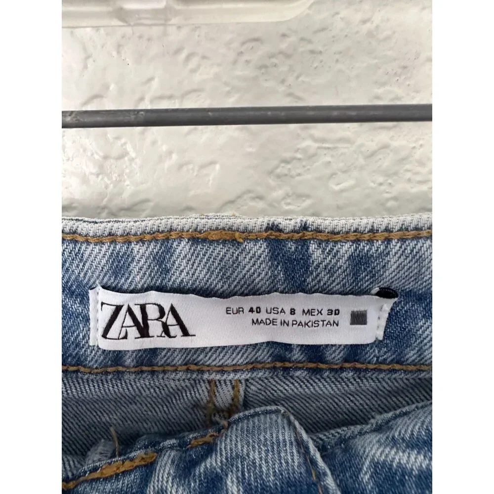 Zara Blue Light Wash Denim Shorts Size 8